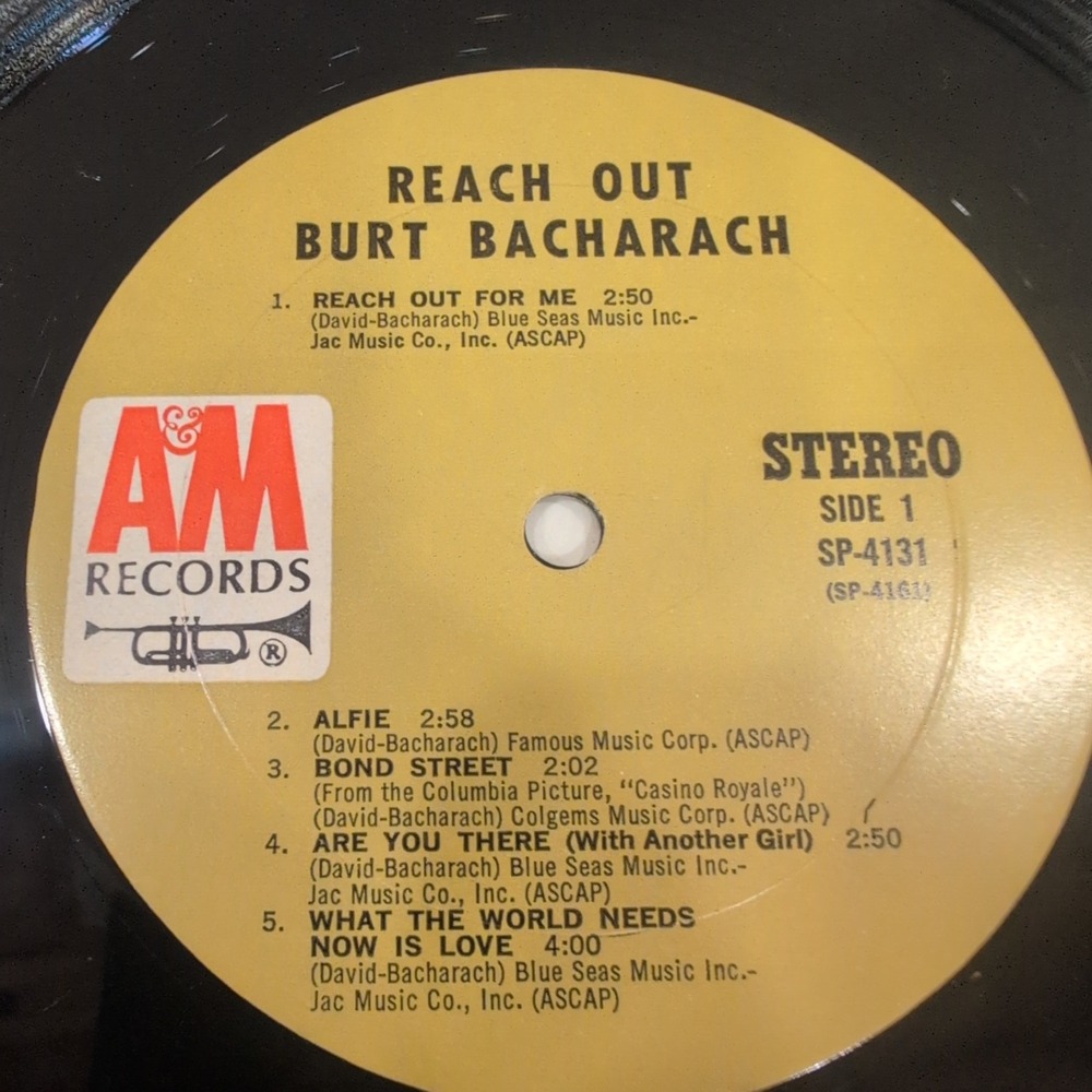 Burt Bacharach Reach Out Vinyl LP A&M Records SP-4131 Stereo 1967 Pop Lounge - Picture 4 of 6